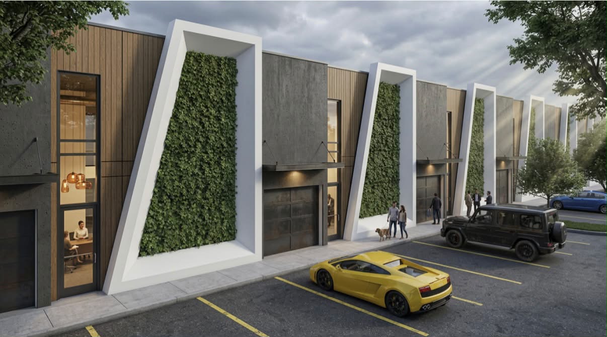Dania Beach Car Condos facade with vertical gardens, car condo development by VCM Builders in Dania Beach, FL